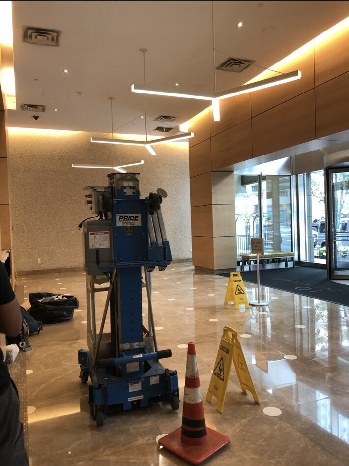 Commercial lobby LED lighting